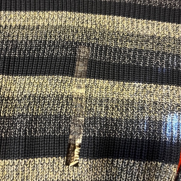 Retro blue pastel striped ribbed cropped sweater NWT - Picture 3 of 9